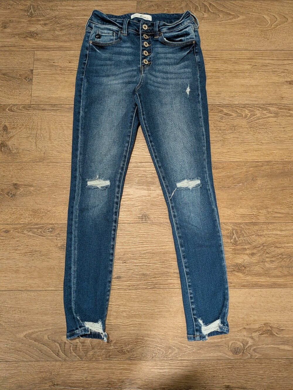 KanCan Karlianne High Rise exposed Button Fly Skinny Jeans size 27